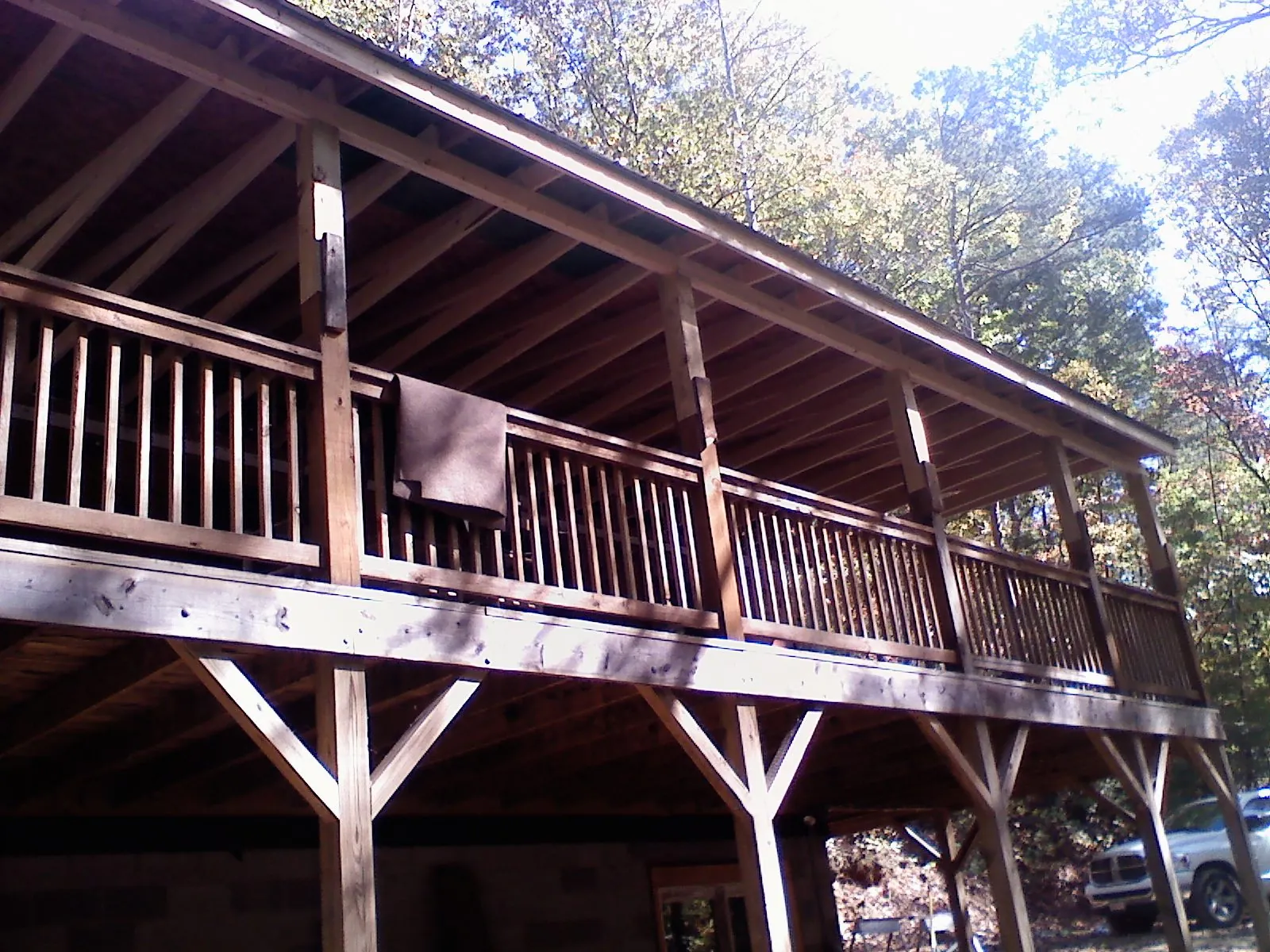 Timber framing under a new elevated porch and deck — Roof Leak Repair in Conyers by Roofing Brothers